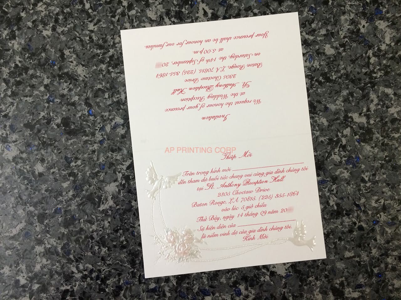 K971 [I-11] Regal Whispers Birds & Doves Wedding Invitation