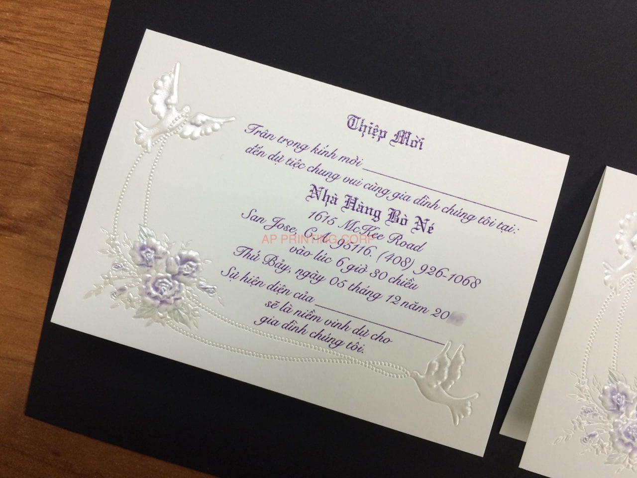 K974 [I-11] Radiant Reverie Birds & Doves Wedding Invitation