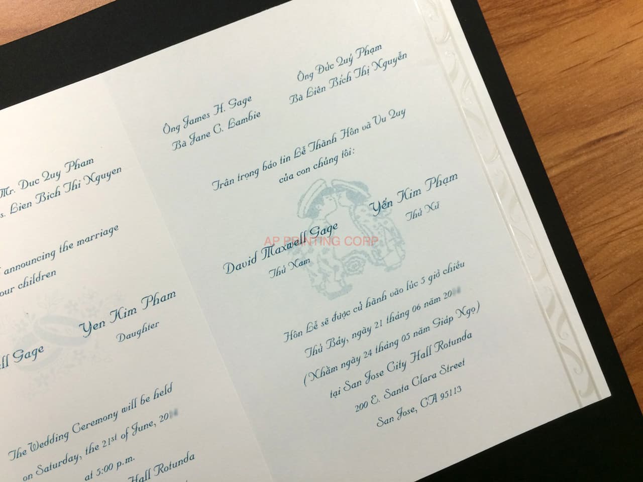 K8763 [I-11] Graceful Union Bride & Groom Wedding Invitation