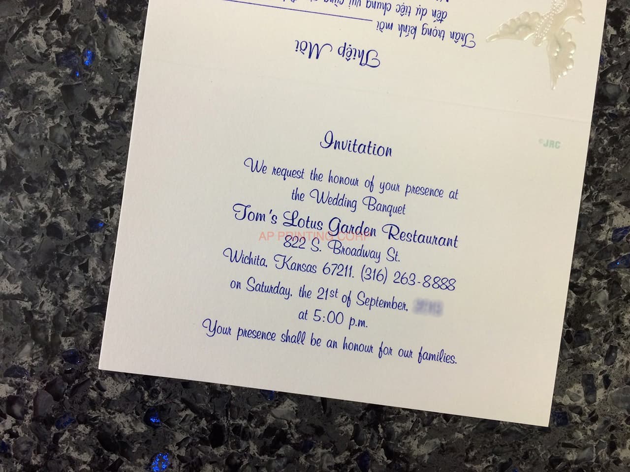 K6706 [I-10] Elegant Rose Hearts Wedding Invitation