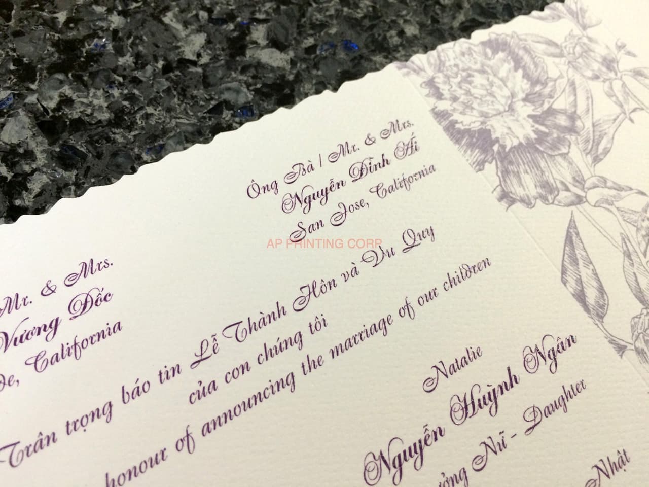 K8536 [I-11] Graceful Garden Flowers Wedding Invitation