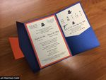 PAL-57-MMM Sapphire, Mandarin, White Gold Pocket & Folder Invitation