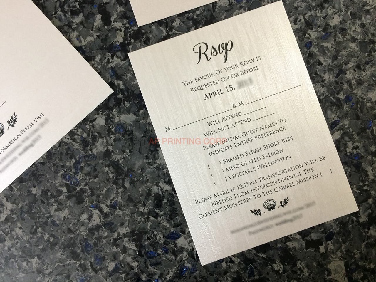 SLIDER-66-NMM Black, Amethyst, Silk Pocket & Folder Invitation