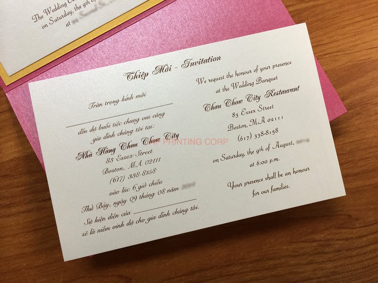 PAL-R-57-MMM-Band Azalea, Gold, Opal Pocket & Folder Invitation