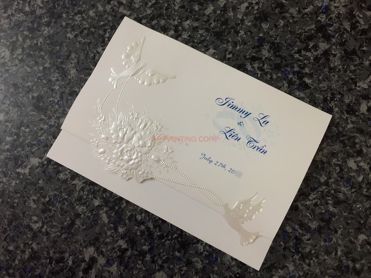 K975 [I-11] Enchanted Melody Birds & Doves Wedding Invitation