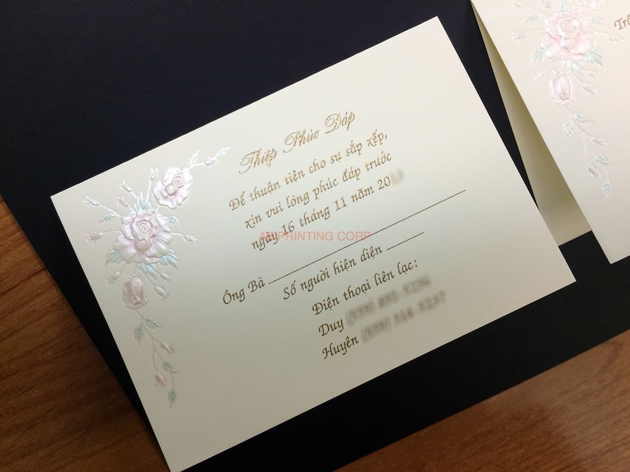 K979 [I-11] Gilded Blossoms Birds & Doves Wedding Invitation