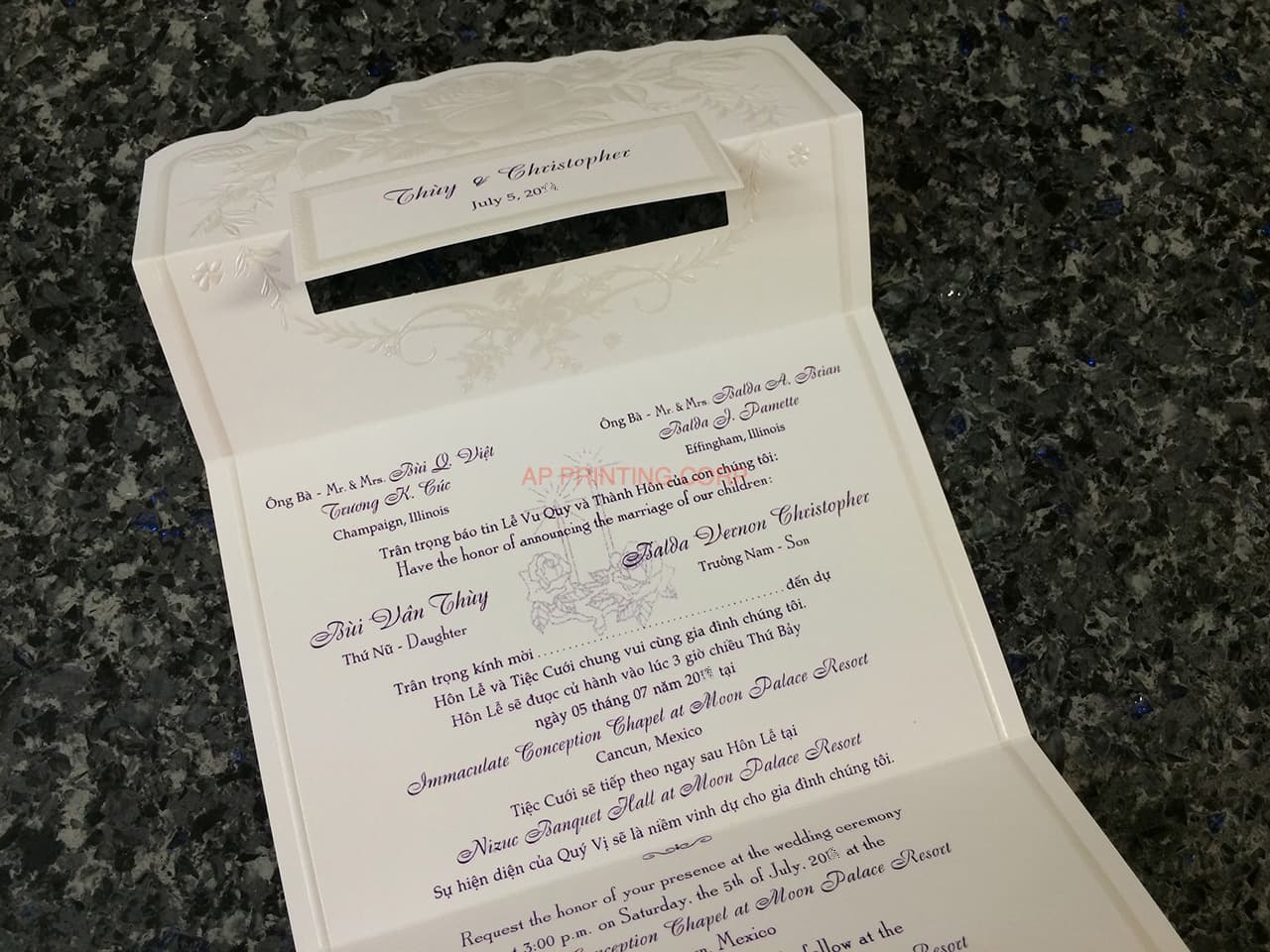 K1618 [I-11] Timeless Elegance Flowers Wedding Invitation