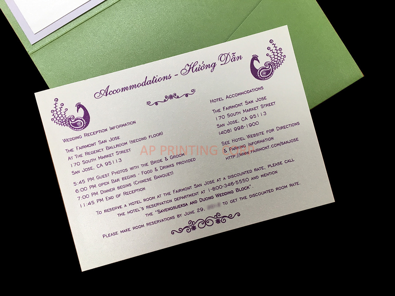 PSQ-77-MMM-2WL Fairway, Kunzite, Quartz Pocket & Folder Invitation
