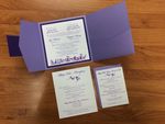 PAL-66-MNN Amethyst, Purple, White Linen Pocket & Folder Invitation