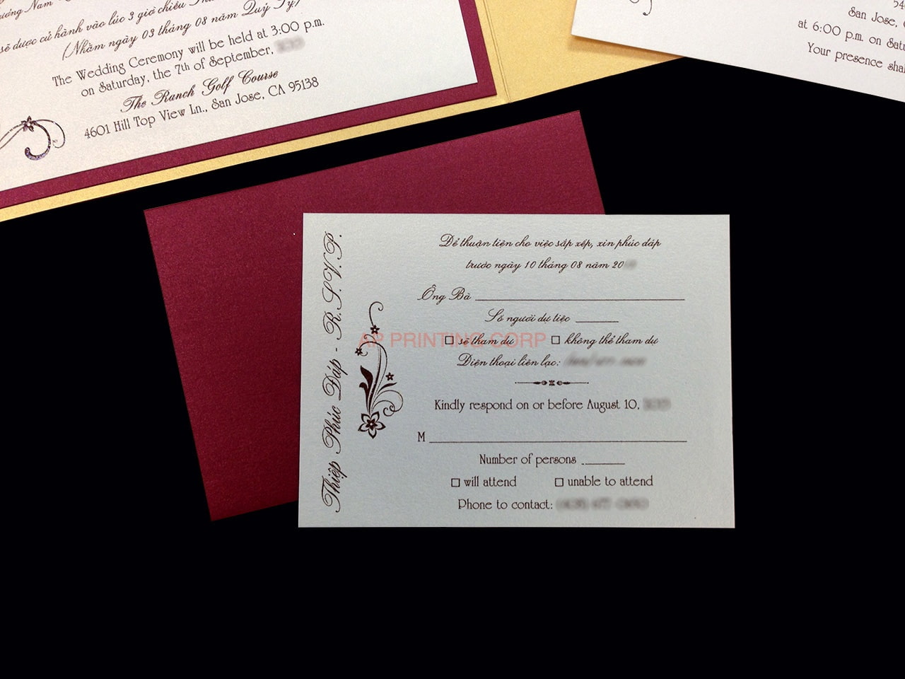 PAL-V-57-MMM Gold, Red Lacquer, Ice Gold Pocket & Folder Invitation