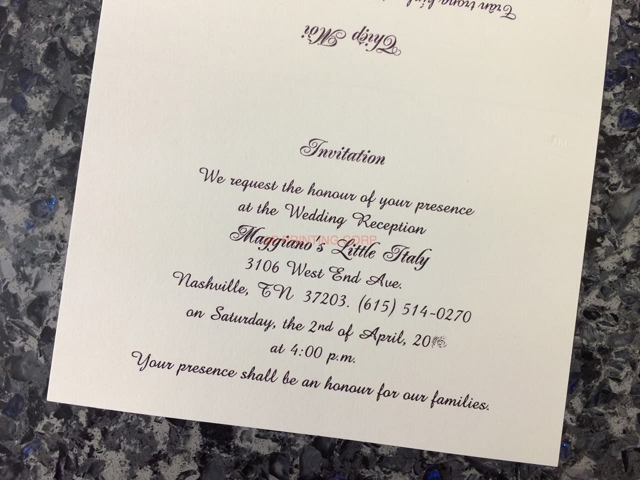 K4451 [I-10] Subtle Romance Hearts Wedding Invitation