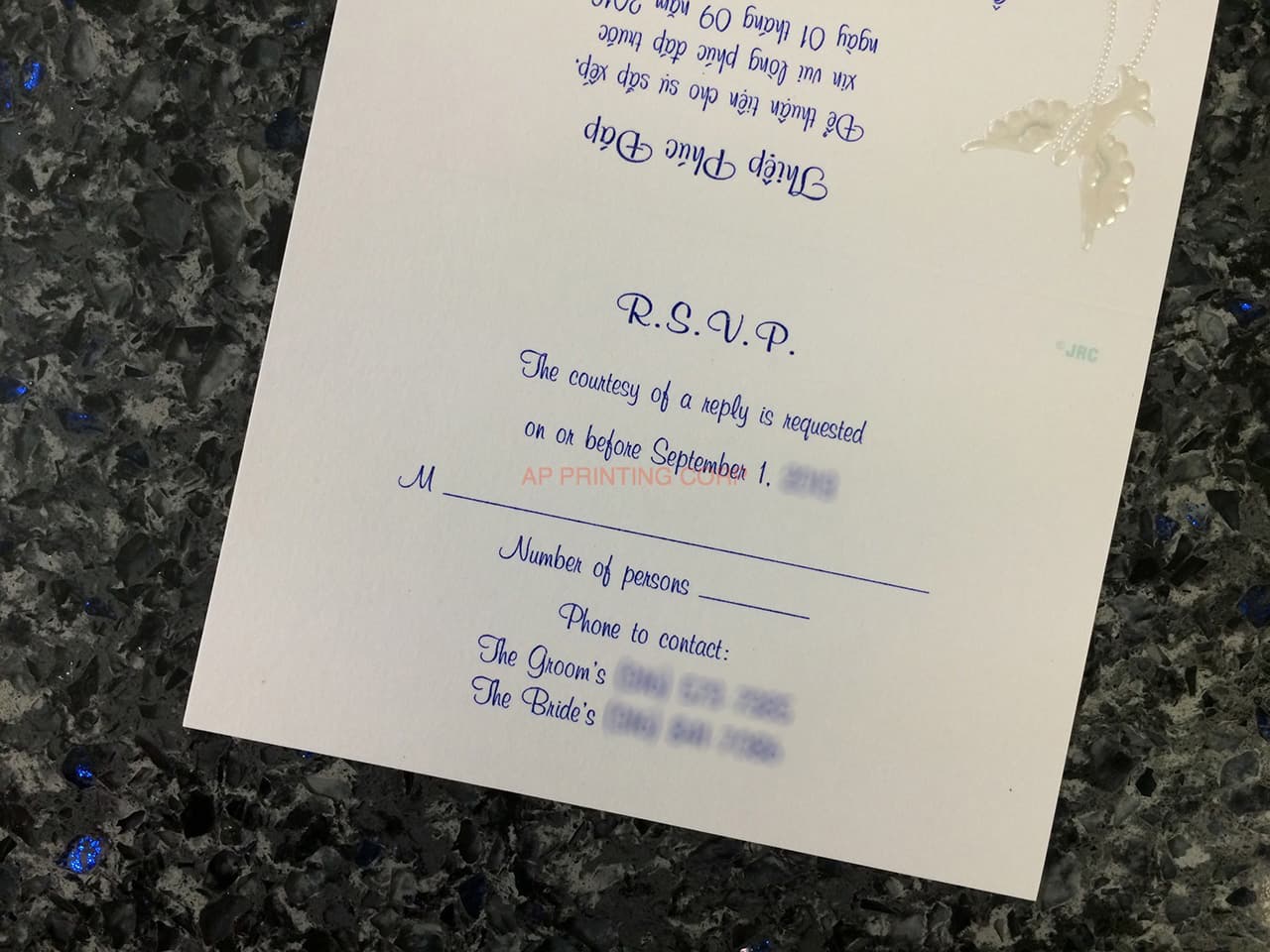 K6706 [I-10] Elegant Rose Hearts Wedding Invitation