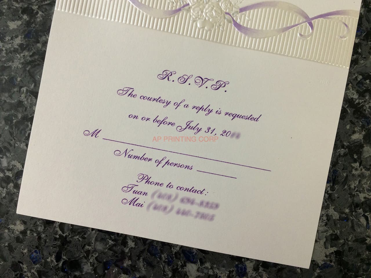 K8358 [I-12] Lavender Love Flowers Wedding Invitation