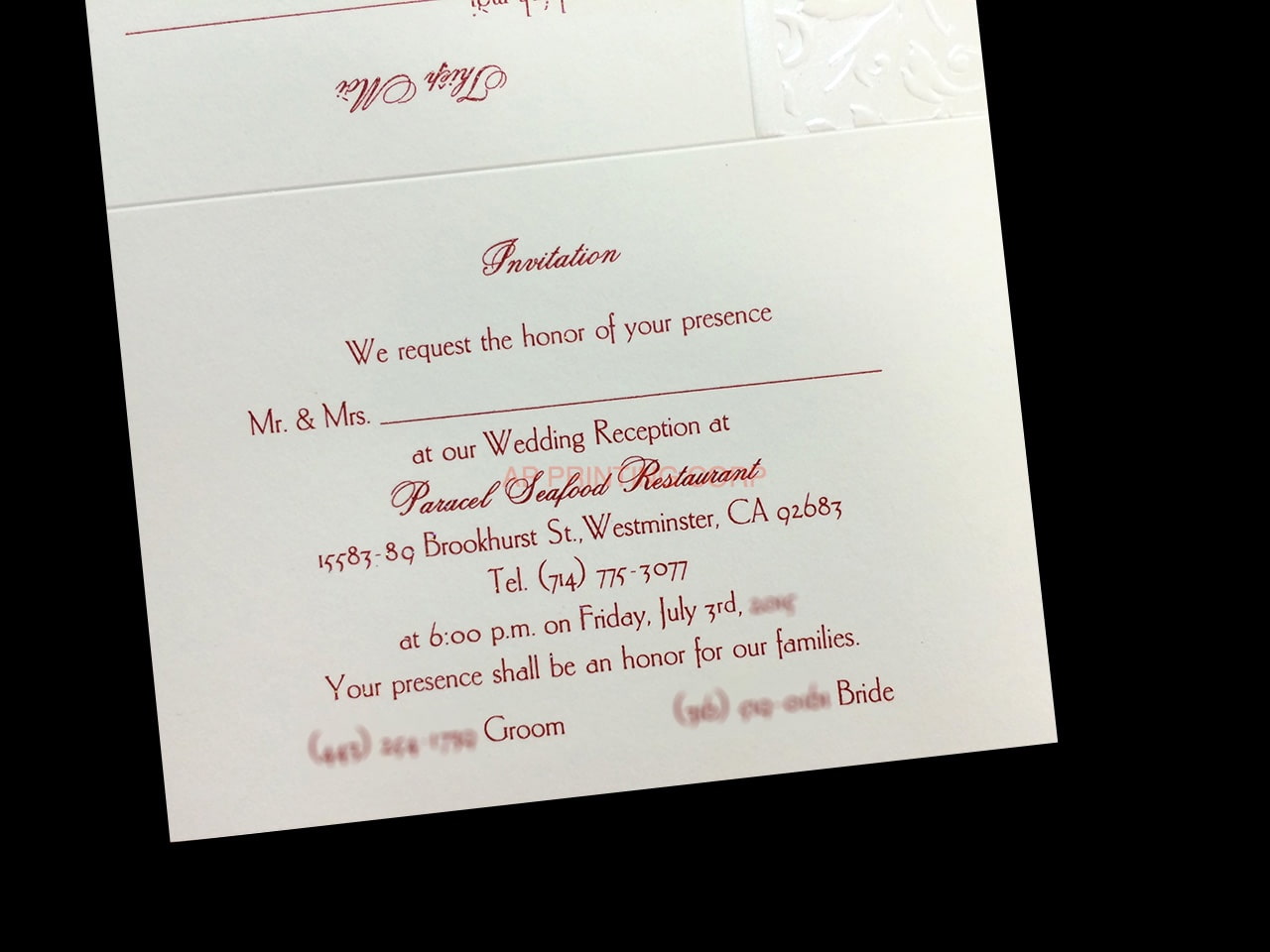 T1402 [I-15] Silk Flowers Beauty Wedding Invitation