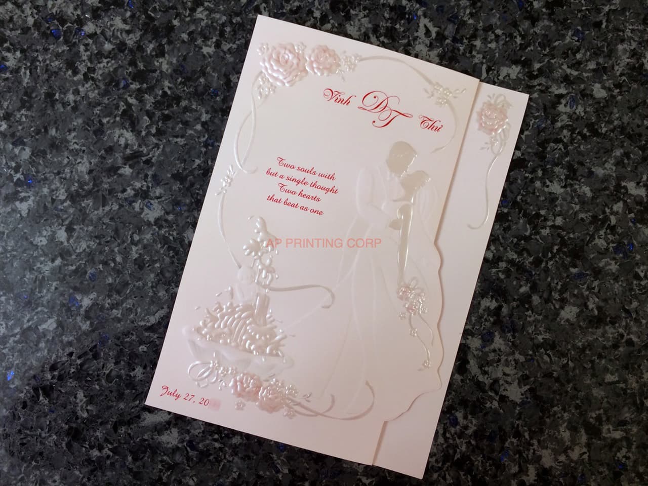 K8707 [I-11] Serenade of Love Bride & Groom Wedding Invitation