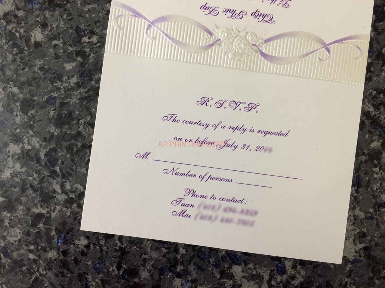 K8358 [I-12] Lavender Love Flowers Wedding Invitation