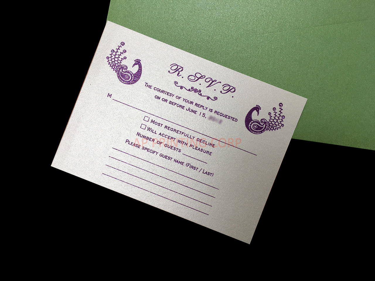 PSQ-77-MMM-2WL Fairway, Kunzite, Quartz Pocket & Folder Invitation