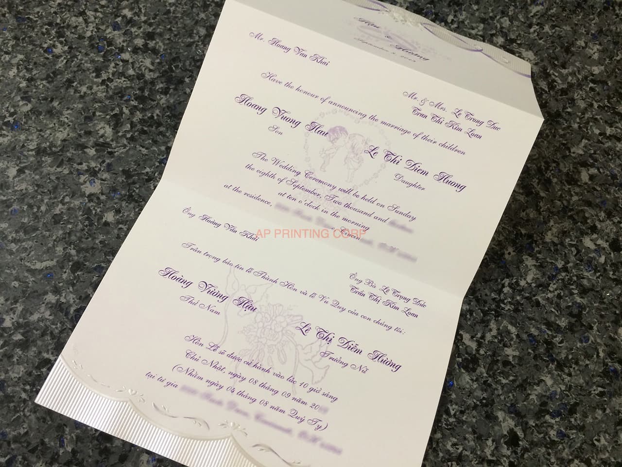 K8358 [I-12] Lavender Love Flowers Wedding Invitation