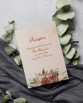Rustic and Watercolor Flowers Simple Flat 5x7 Wedding Invitation 3