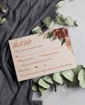 Rustic and Watercolor Flowers Simple Flat 5x7 Wedding Invitation 4