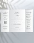 Minimal Botanical Timeline 5x7 Gate Fold Wedding Invitation 1