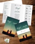 Refined Sunset Silhouette 5x7 Gate Fold Wedding Invitation