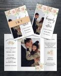 Rose Decor 5x7 Gate Fold Wedding Invitation