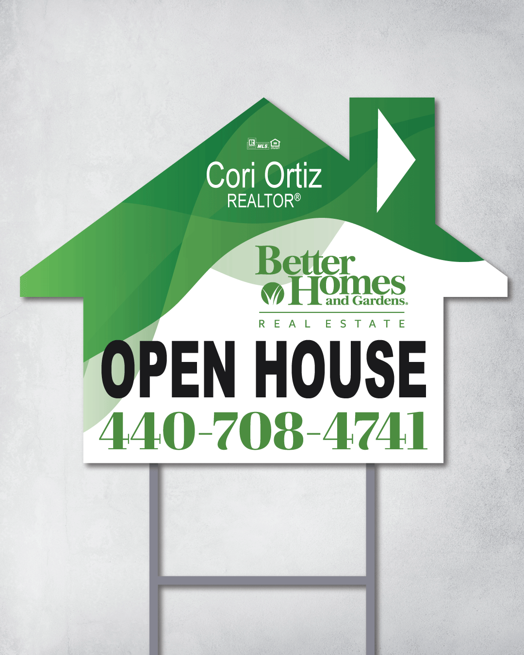 BHGRE Abstract Green House Shape Sign 2
