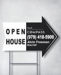 COMPASS Elegant Black Arrow Shape Sign