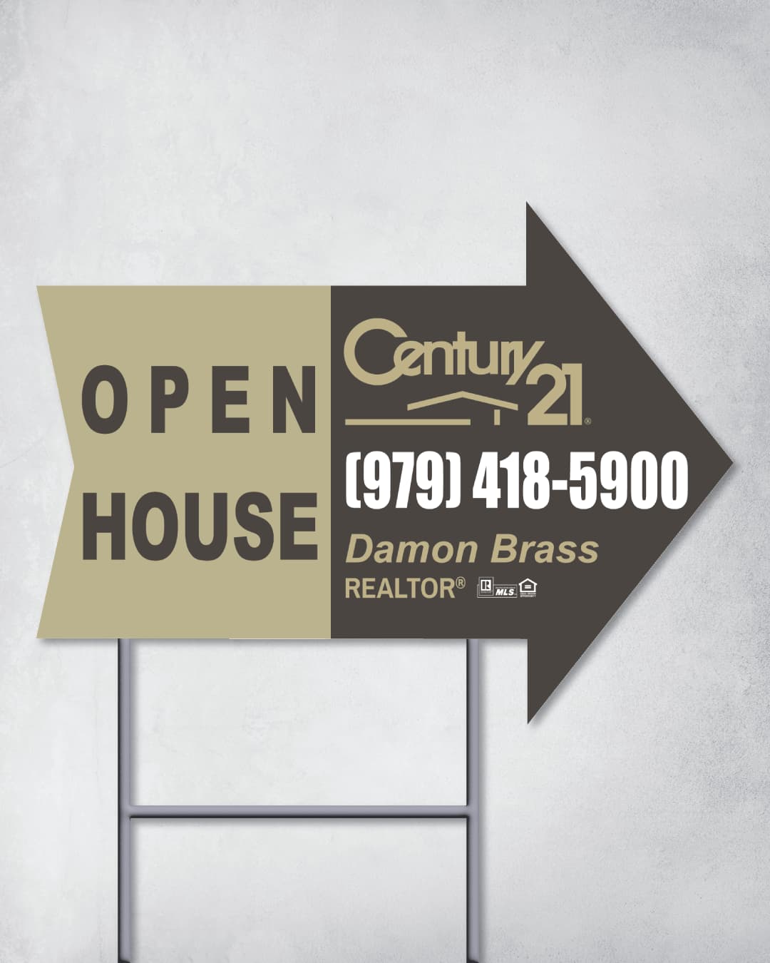 Century 21 Minimalistic Design Arrow Shape Sign