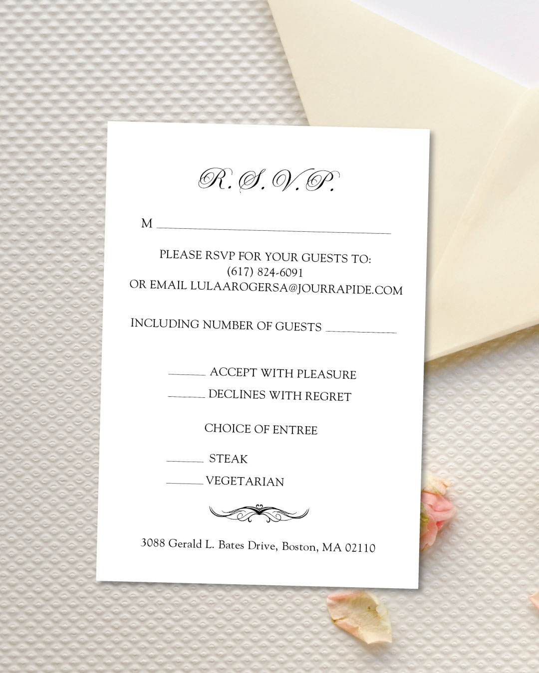 Simple Romance Simple Flat 5x7 Wedding Invitation 3
