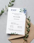 Lavender Bloom Simple Flat 5x7 Wedding Invitation 4