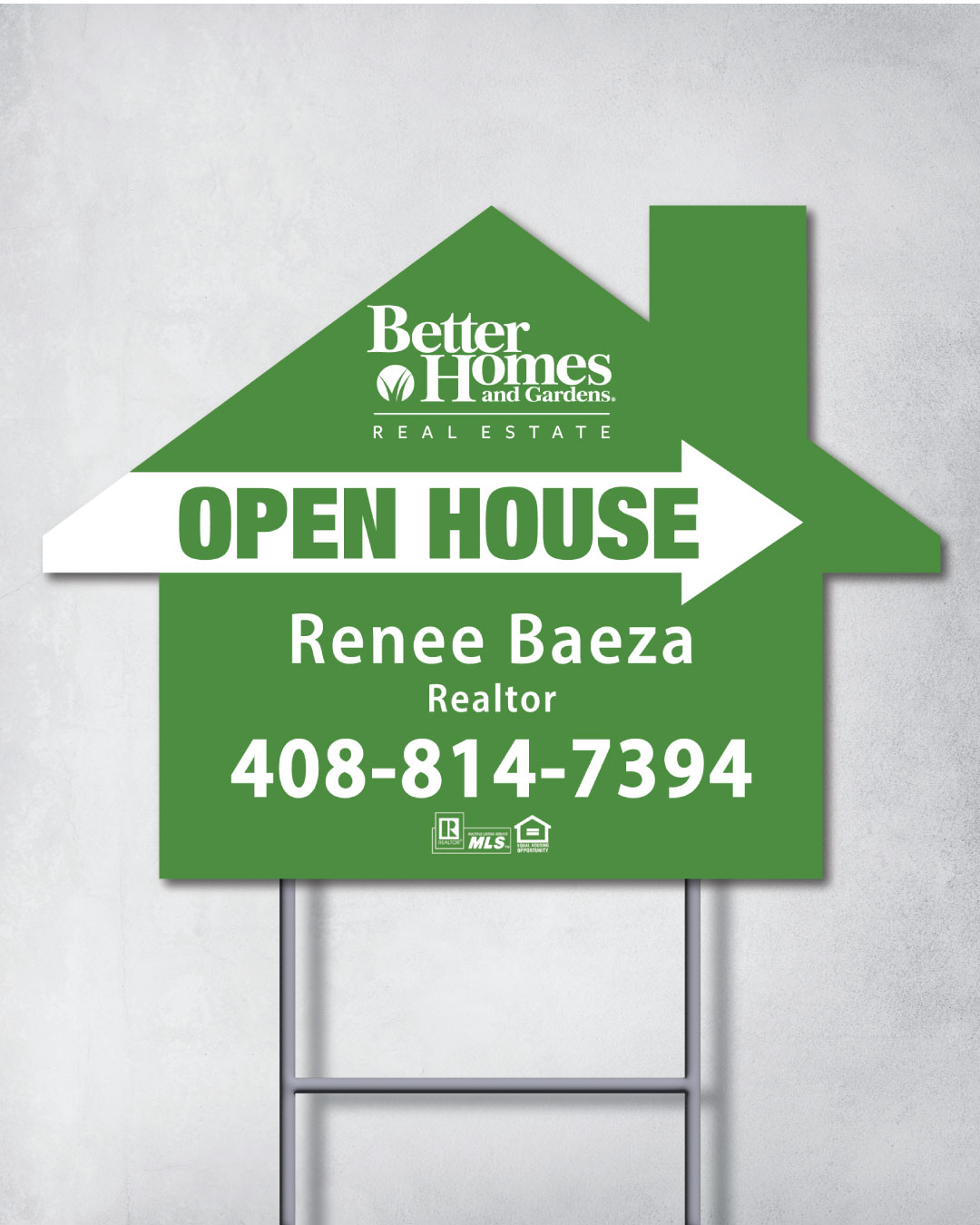 BHGRE Green Mirage House Shape Sign 1
