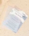 Watercolor Hand Drawn Vellum Wrapped Vietnamese & English Wedding Invitation 1
