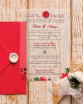 White and Red Flowers Vellum Wrapped Vietnamese & English Wedding Invitation 1