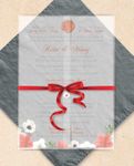 White and Red Flowers Vellum Wrapped Vietnamese & English Wedding Invitation 3