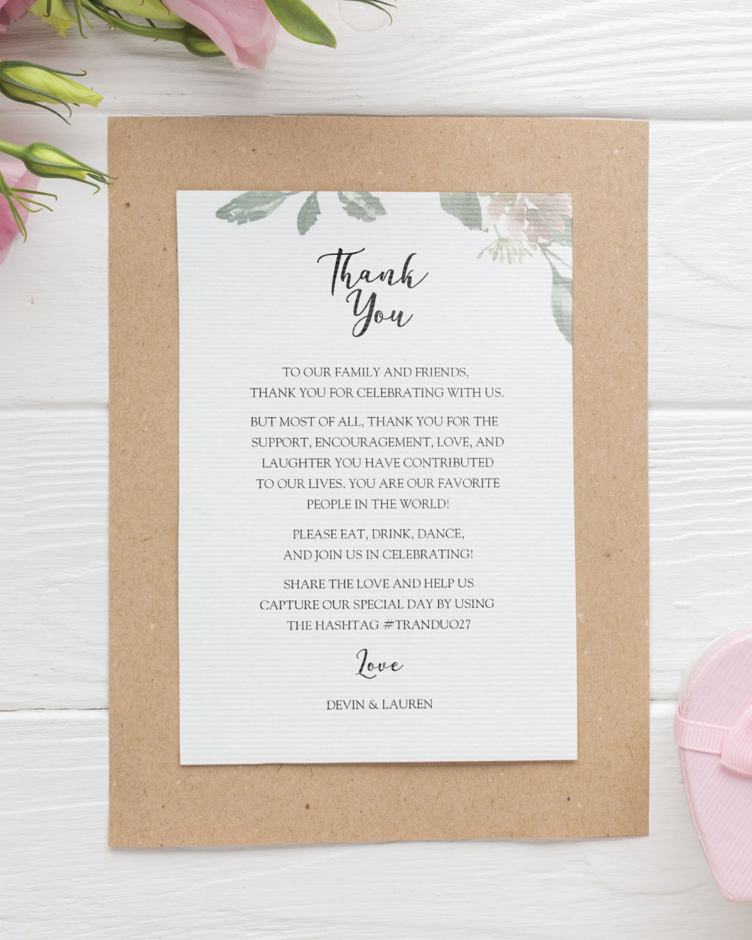 Grateful Bloom Thank You Cards Wedding 1