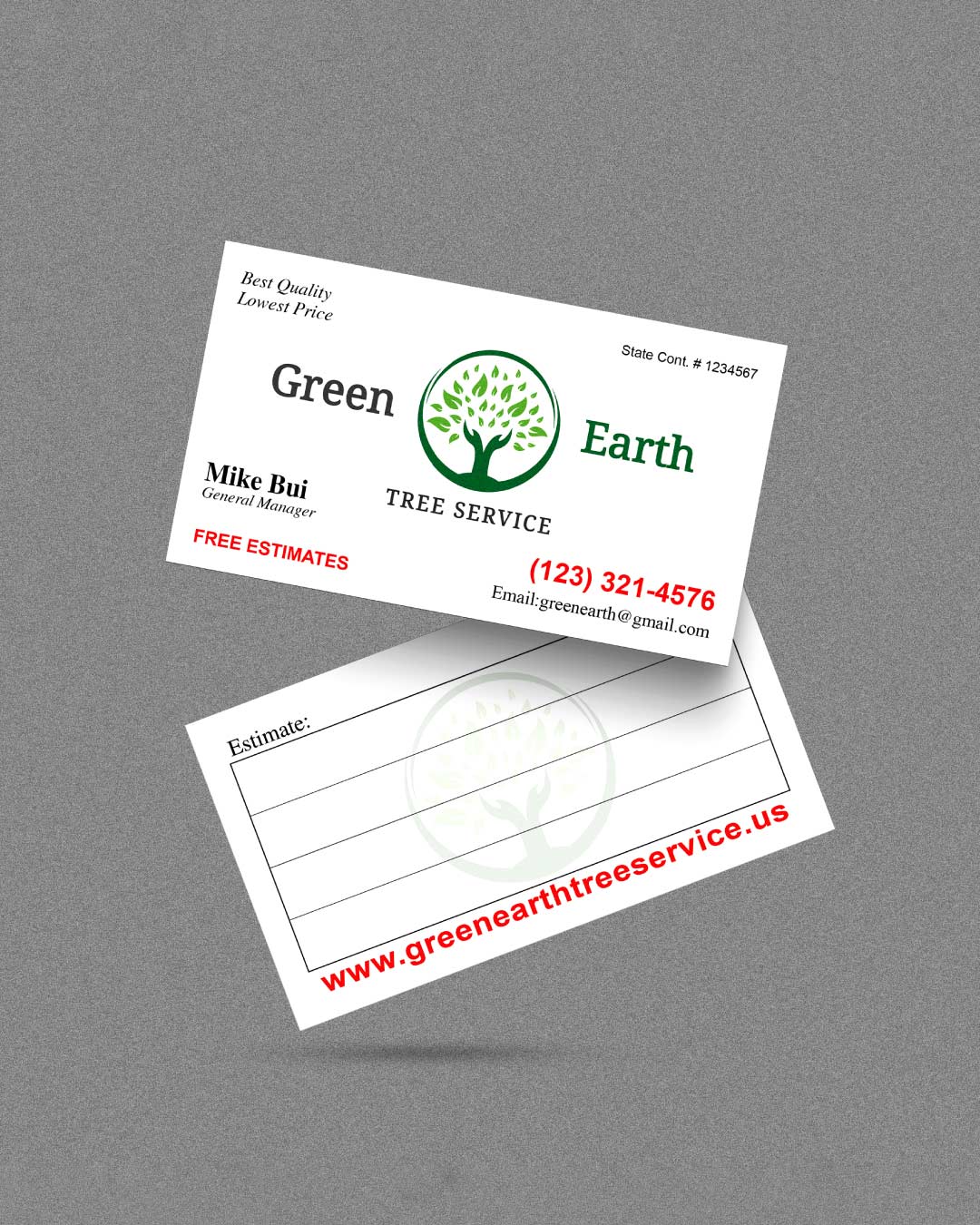 Green Earth Standard Business Cards 1