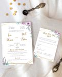 Floral Harmony Simple Flat 5x7 Wedding Invitation 1
