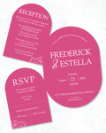 Elegant Fuchsia Unique Style Wedding Invitations 2