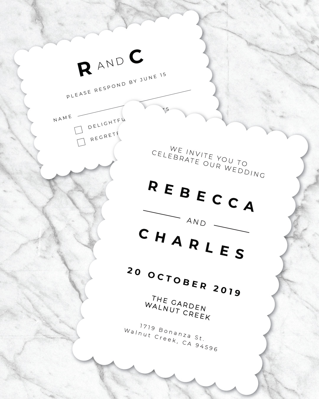Sophisticated White Unique Style Wedding Invitations 2