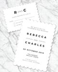 Sophisticated White  Unique Style Wedding Invitations 2