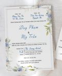 Blue Rose Garden Simple Flat 5x7 Wedding Invitation 2