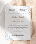 Blue Floral Layout Simple Flat 5x7 Wedding Invitation 2