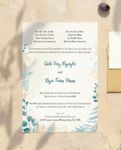 Green Floral Layout Simple Flat 5x7 Wedding Invitation 2