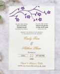 Purple Gold Love Simple Flat 5x7 Wedding Invitation 2