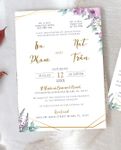 Floral Harmony Simple Flat 5x7 Wedding Invitation 2