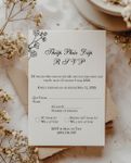 Floral Ink Elegance Simple Flat 5x7 Wedding Invitation 3