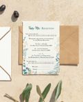 Green Floral Layout Simple Flat 5x7 Wedding Invitation 3