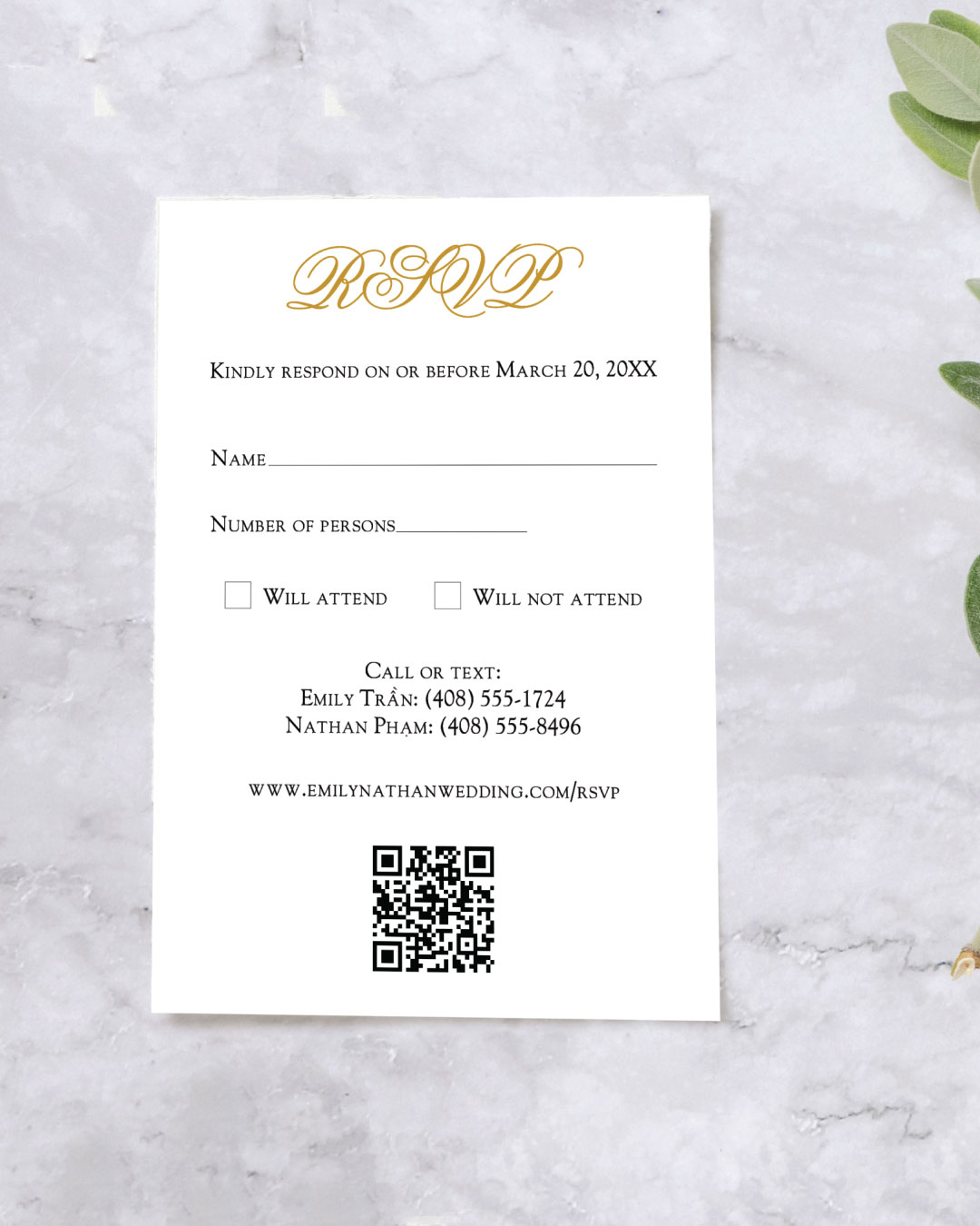 Purple Gold Love Simple Flat 5x7 Wedding Invitation 3